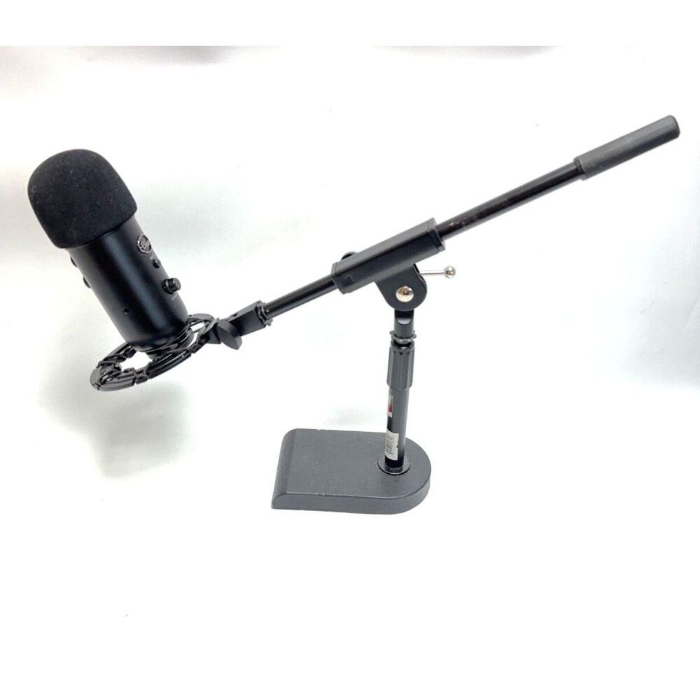 Logitech Black Blue Yeti USB Microphone w/ Proline Desk Mini Boom Stand Mount